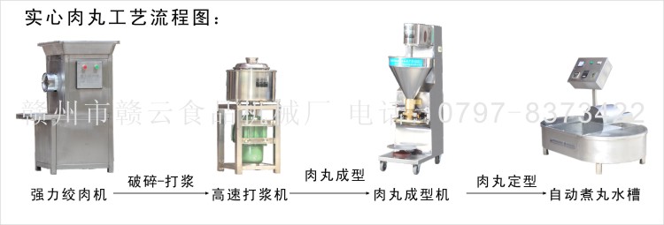 實心肉丸加工工藝流程圖