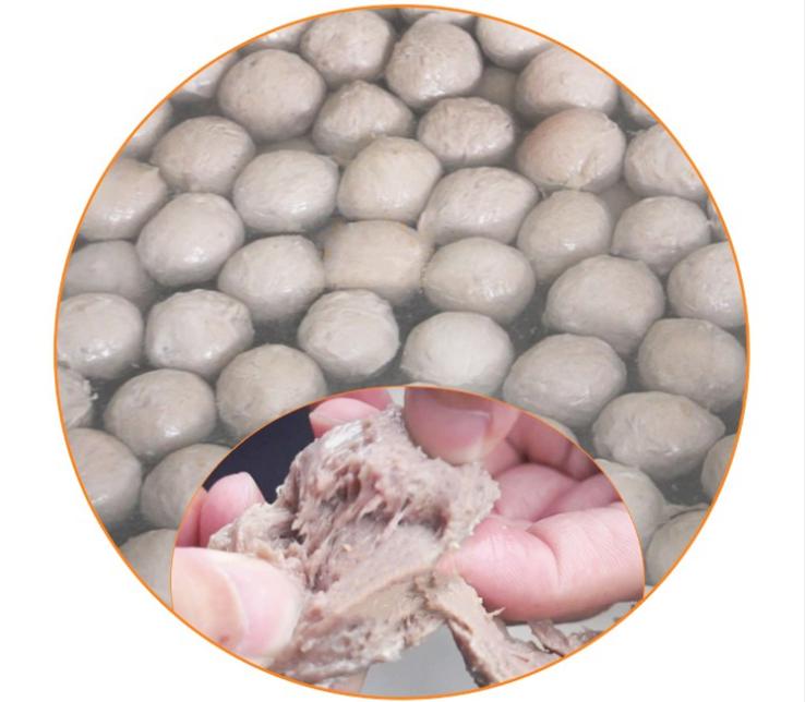 肉丸流水線生產(chǎn)的肉丸實拍 肉丸流水線生產(chǎn)的肉丸實拍